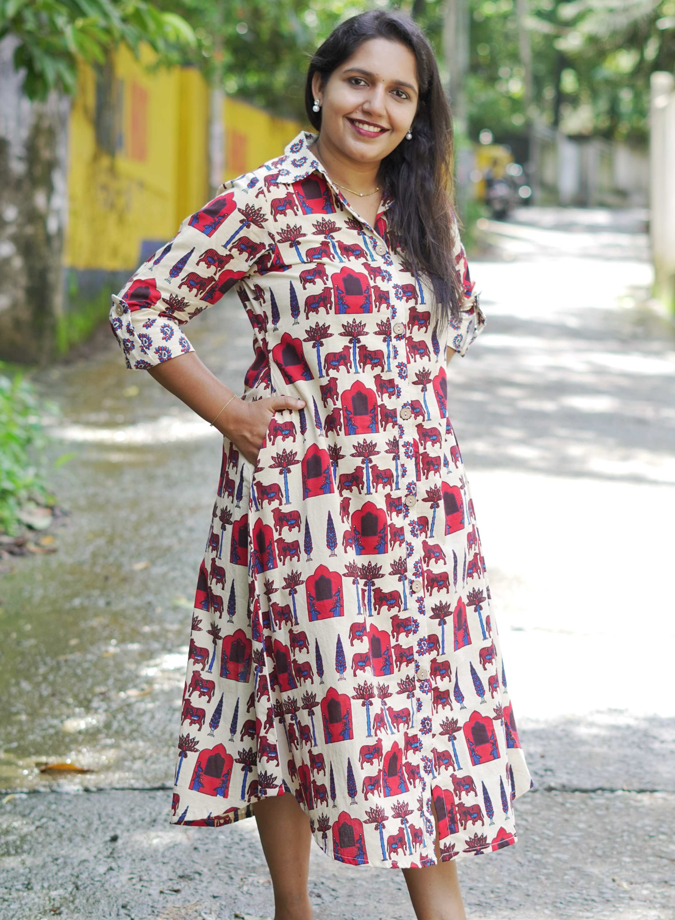 Ajrak Off-White Shirt Collar