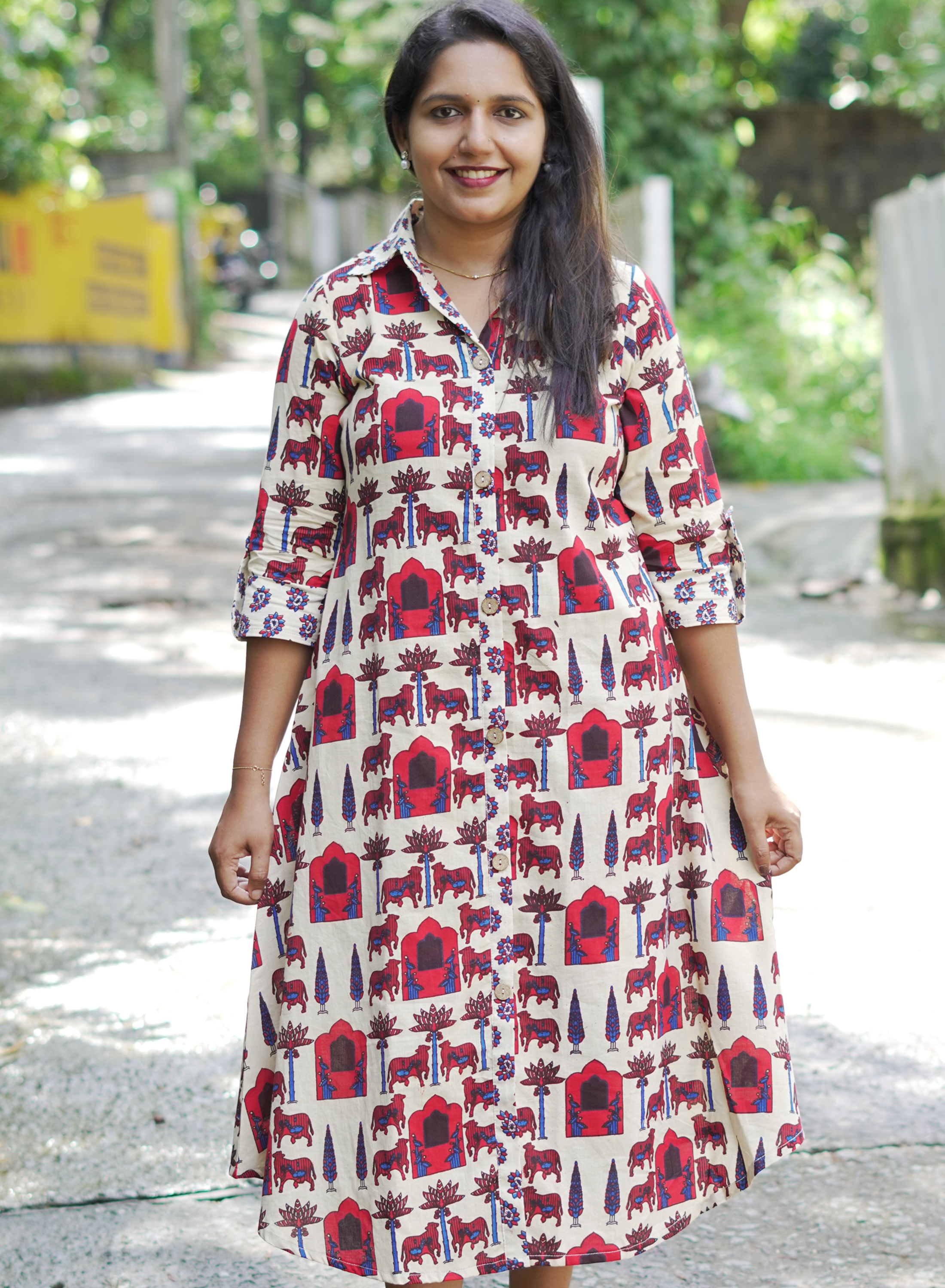 Ajrak Off-White Shirt Collar