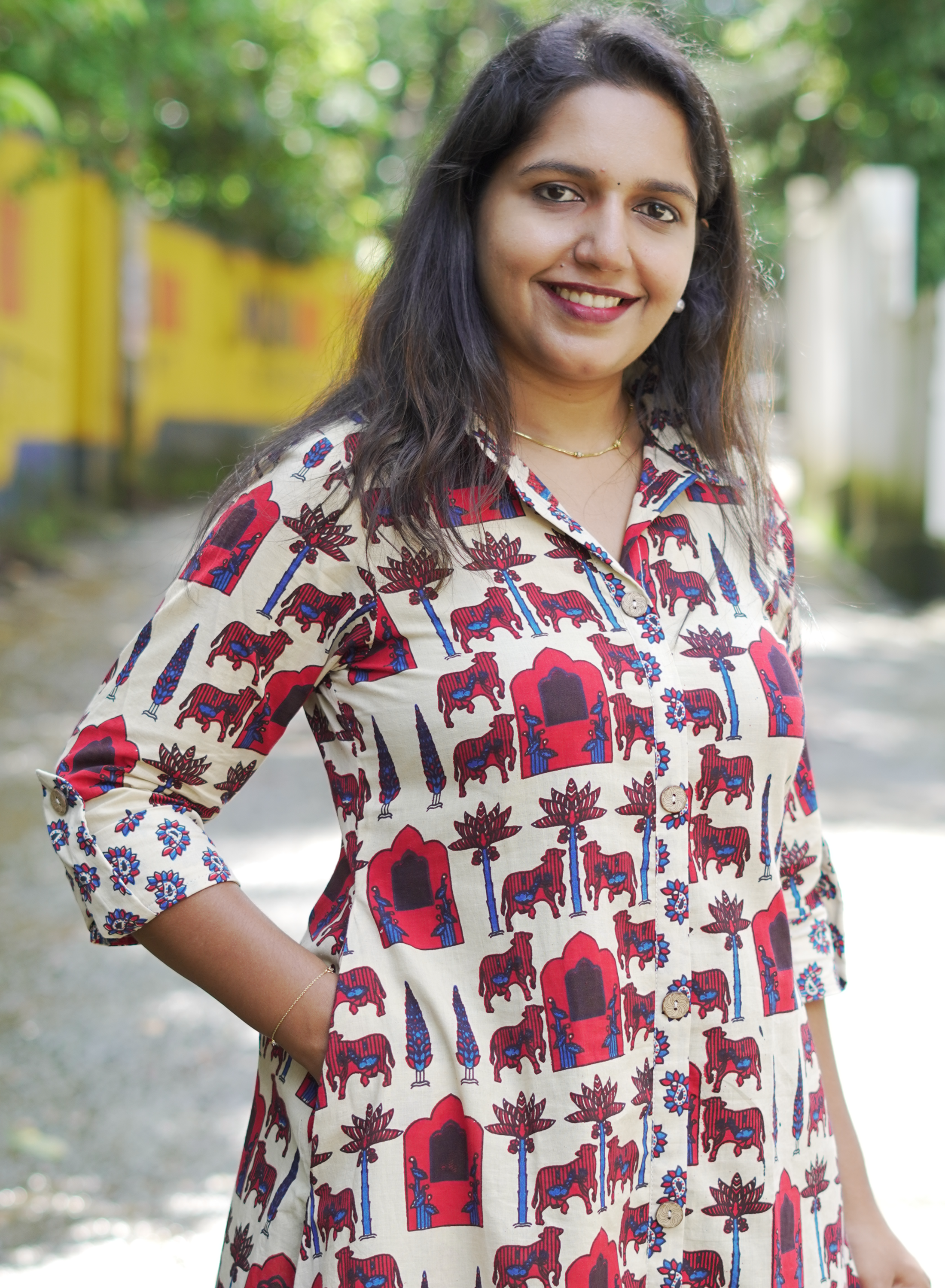 Ajrak Off-White Shirt Collar