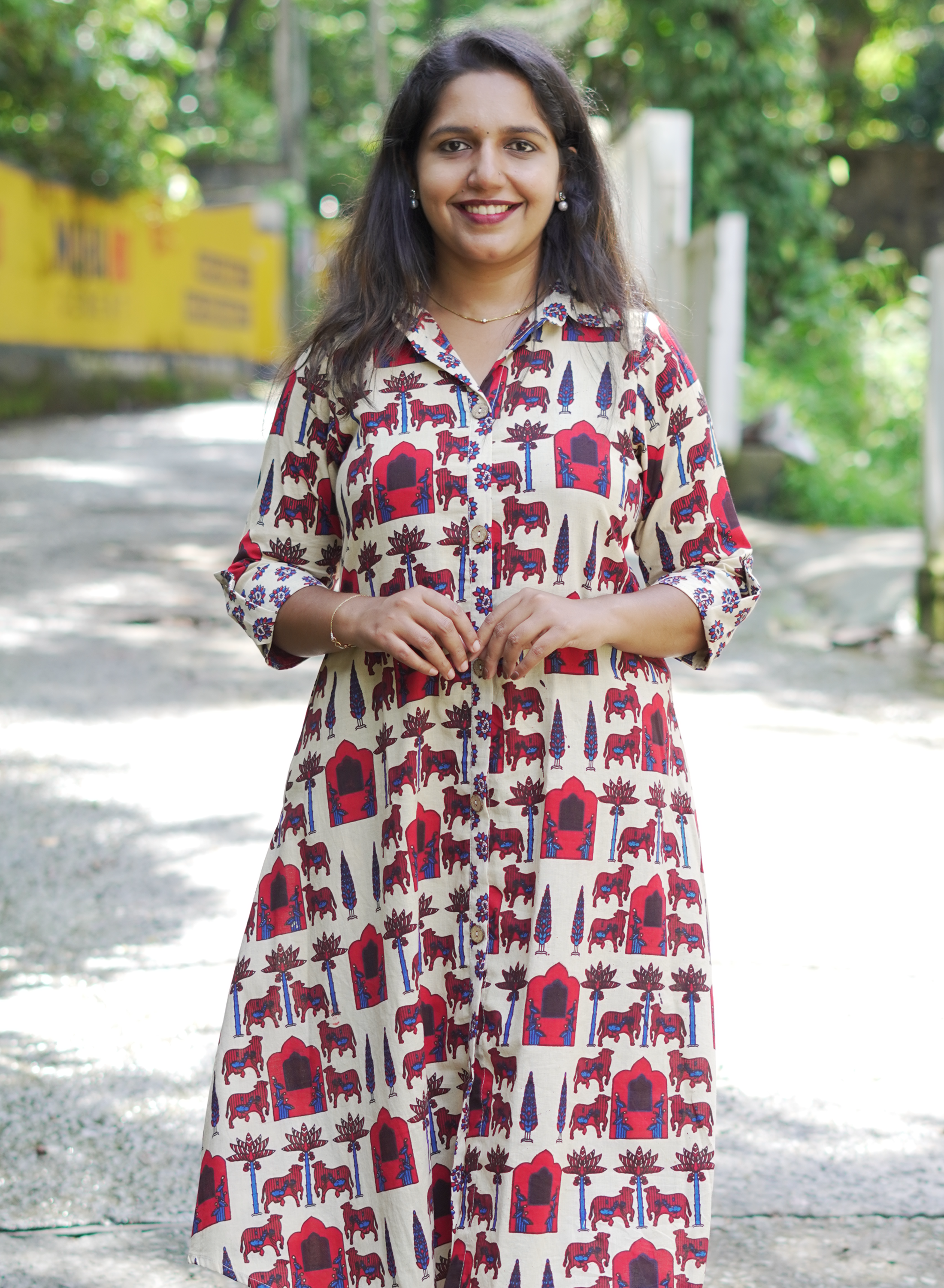 Ajrak Off-White Shirt Collar