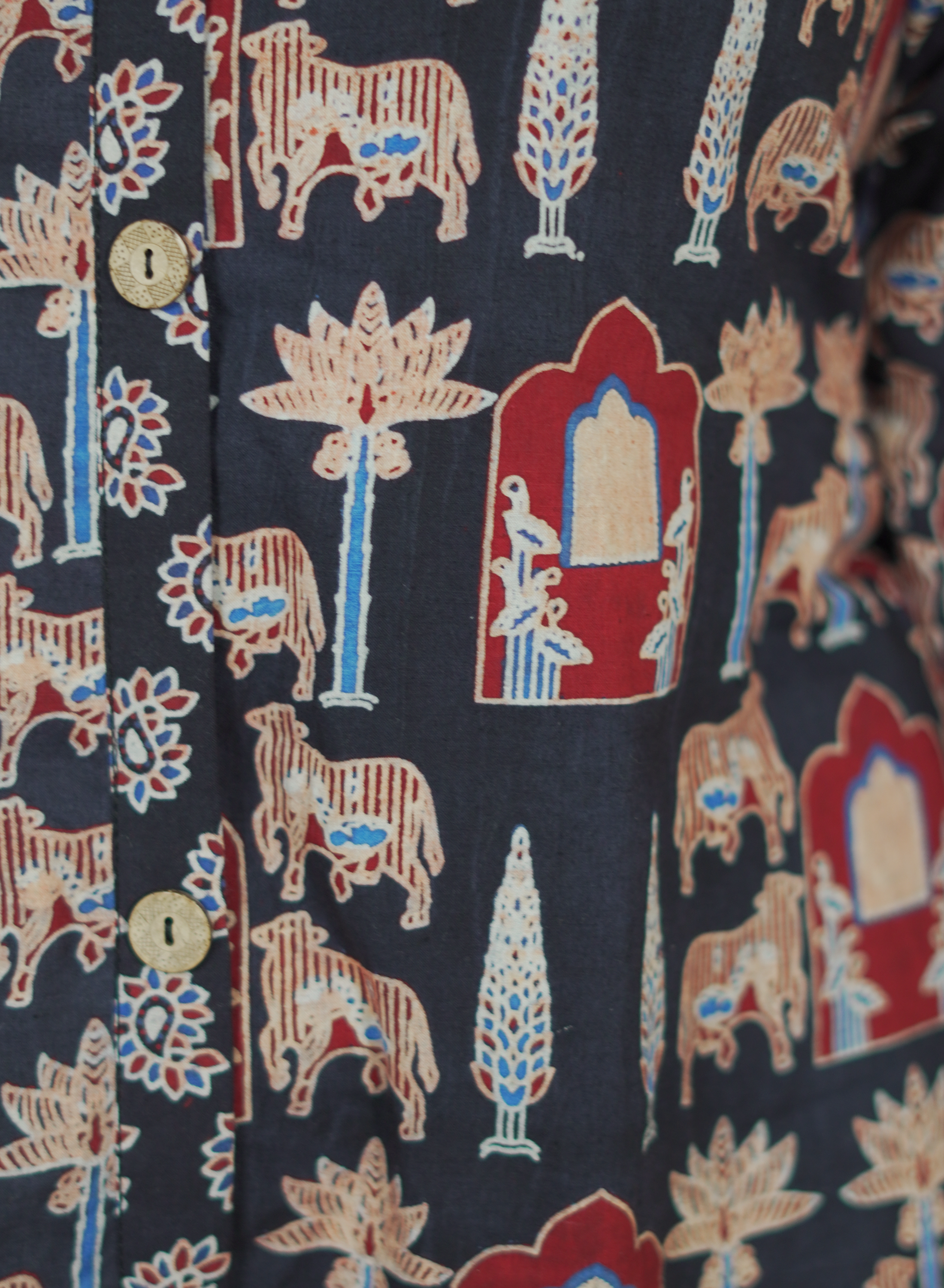 Ajrak Black Shirt Dress