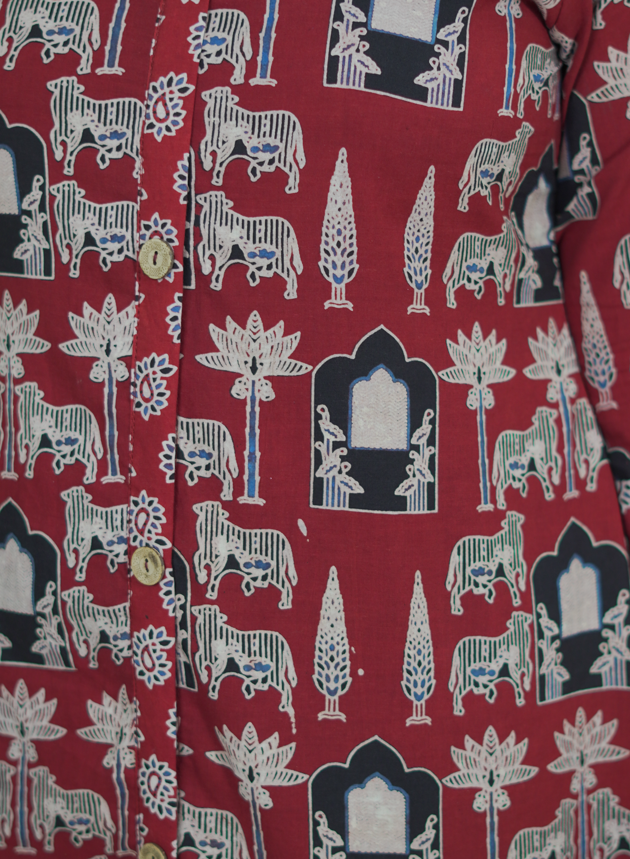 Ajrak Maroon Shirt Dress