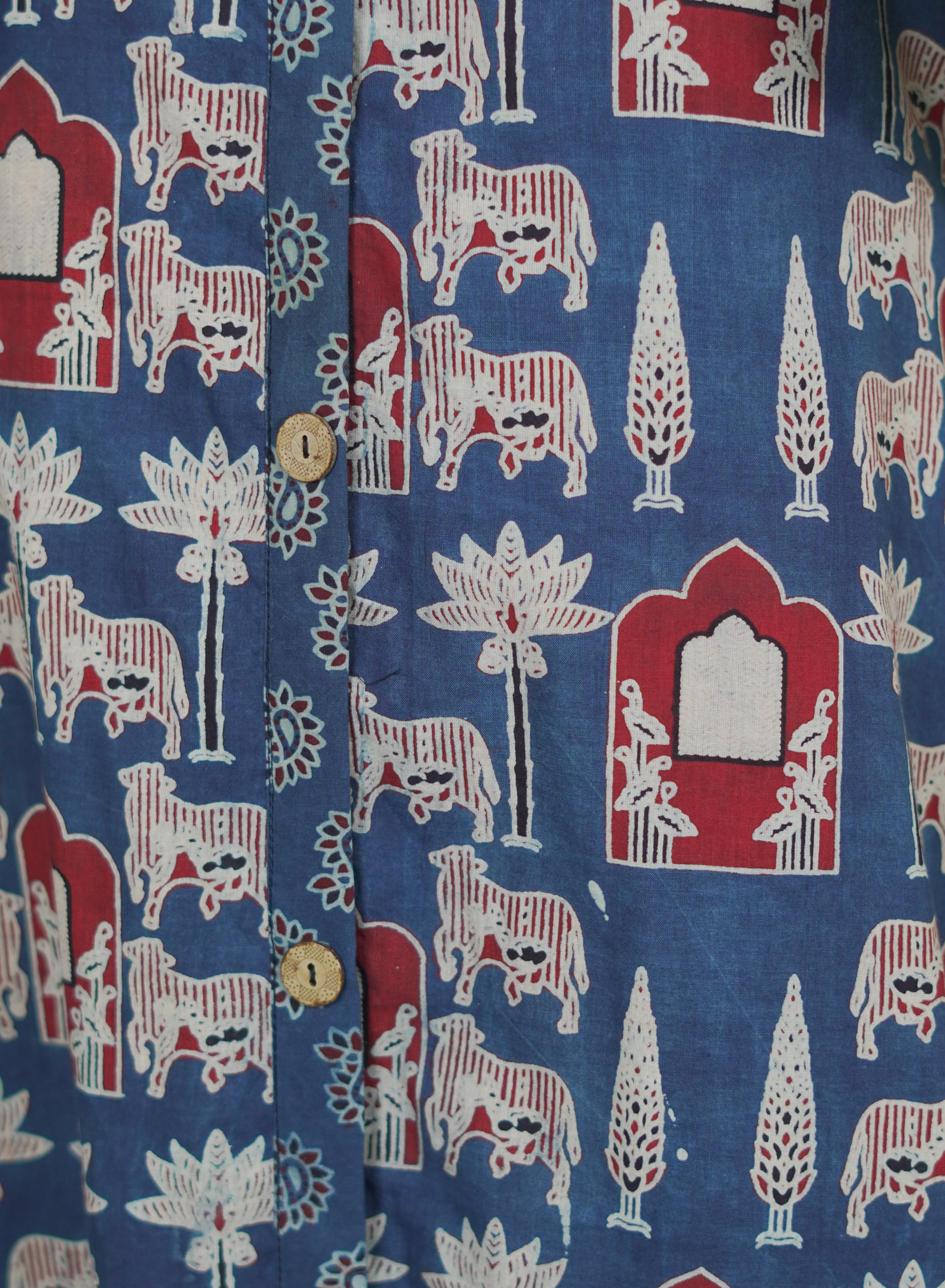 Ajrak Blue Shirt Dress