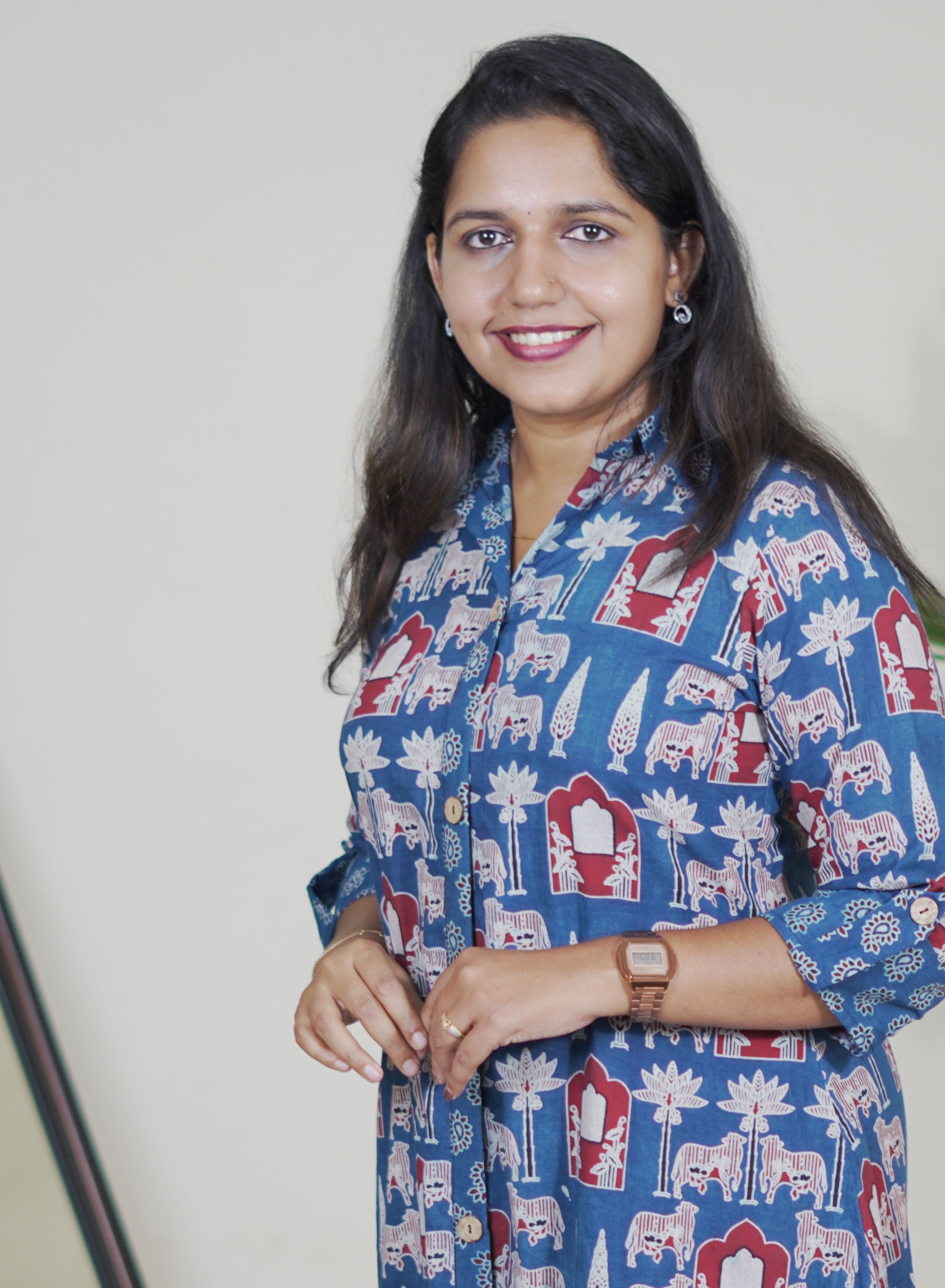 Ajrak Blue Shirt Dress