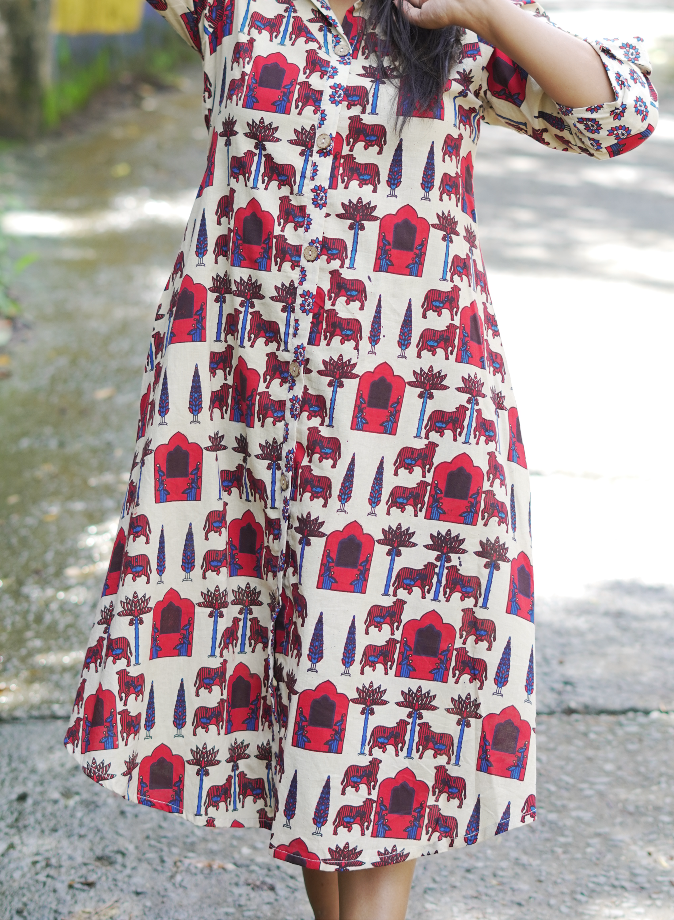 Ajrak Off-White Shirt Collar